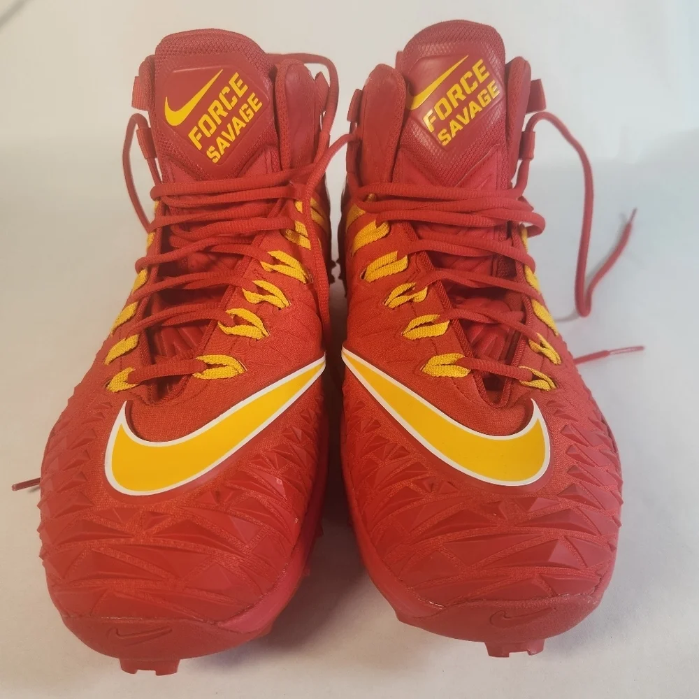 Nike Force Savage Pro Elite TD Cleat Size 15 Uni Red Yellow White